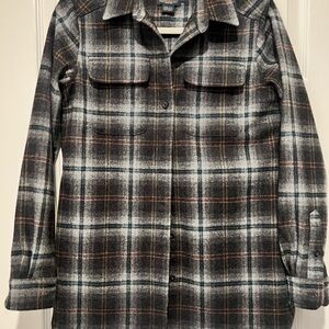 Pendleton Black and Gray Plaid Utility Jacket